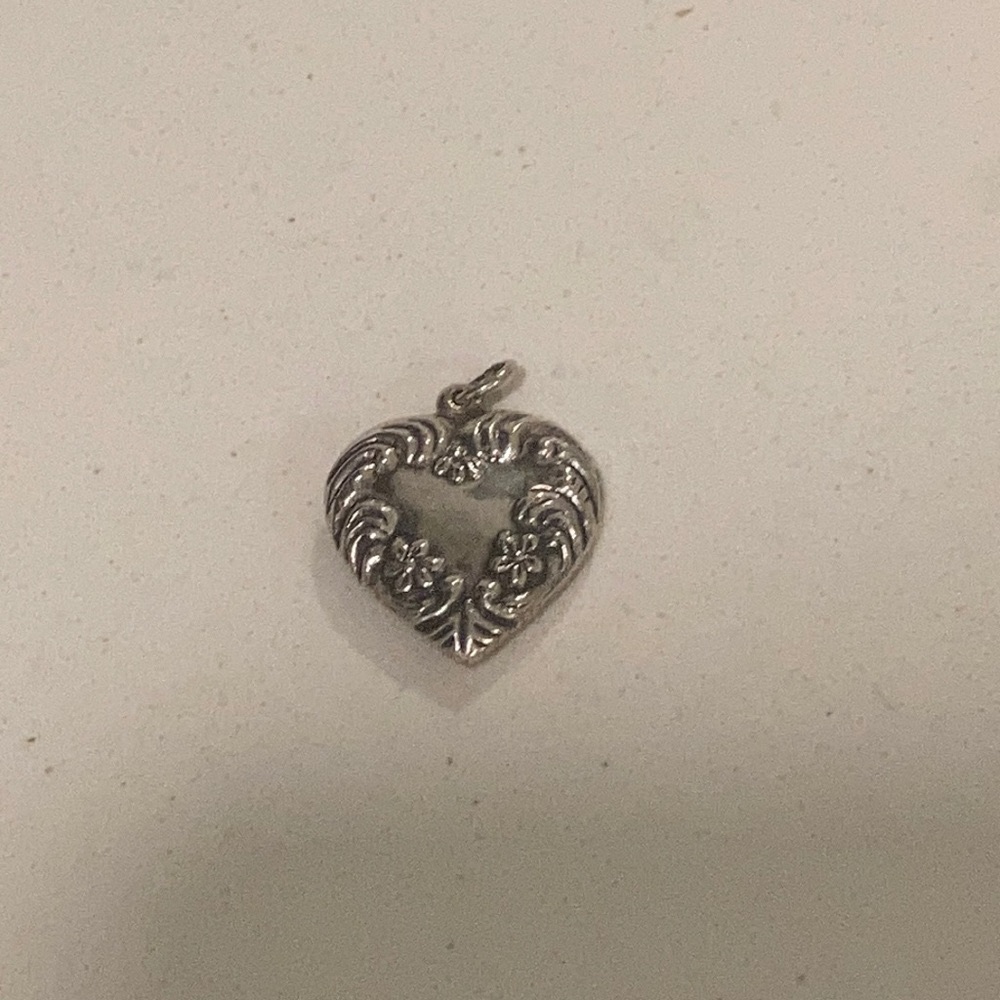 Sterling Silver Engraved Heart Charm